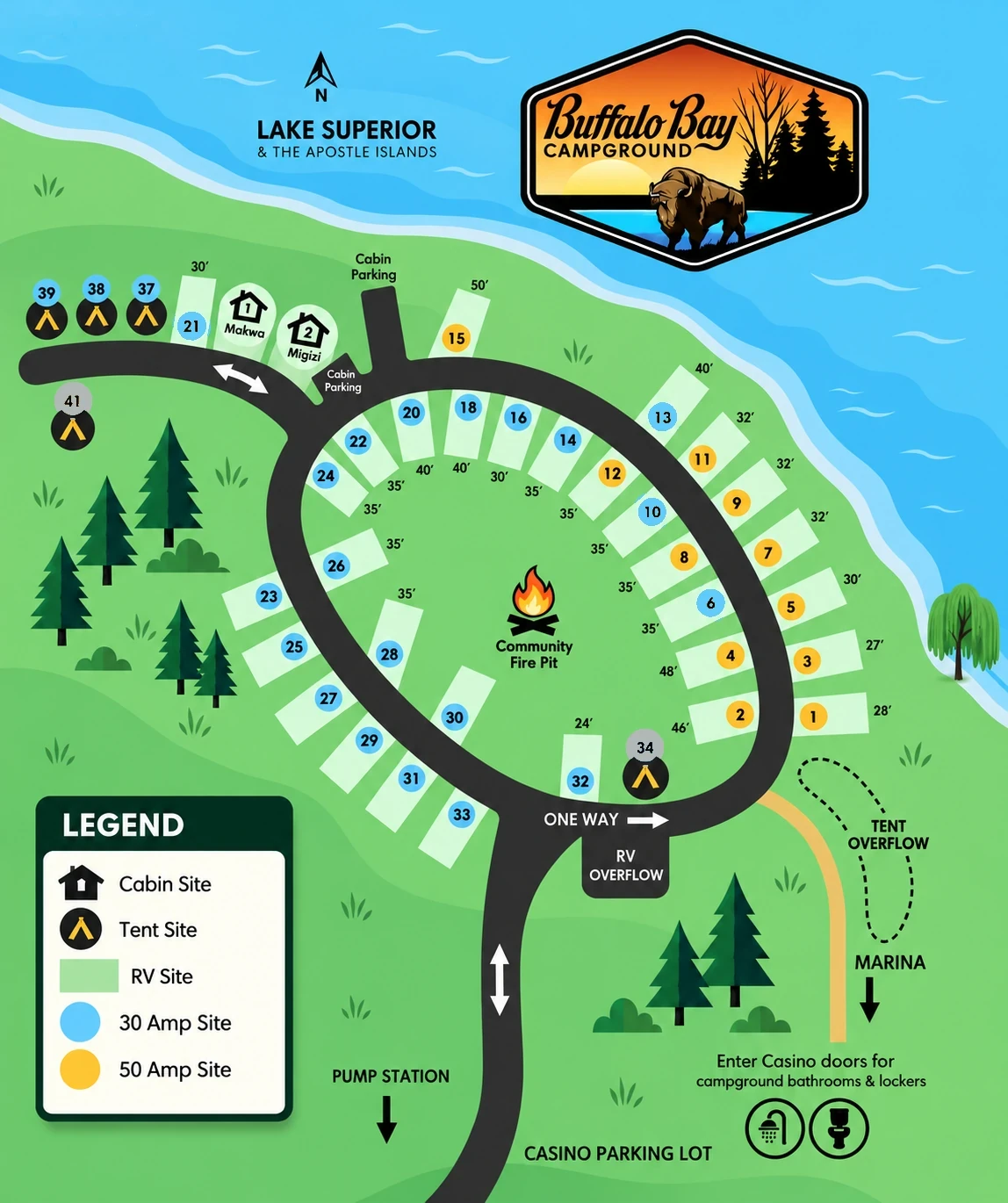 Buffalo Bay Campground site map